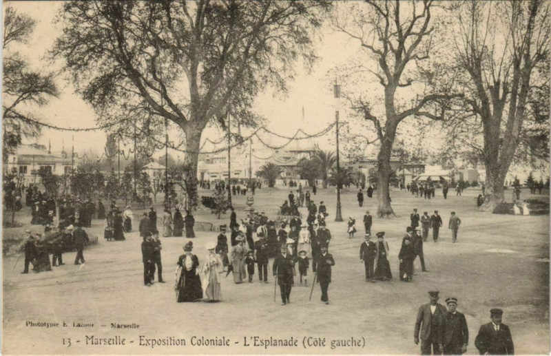 Carte postale ancienne Marseille Expo 13 L'Esplanade à Marseille