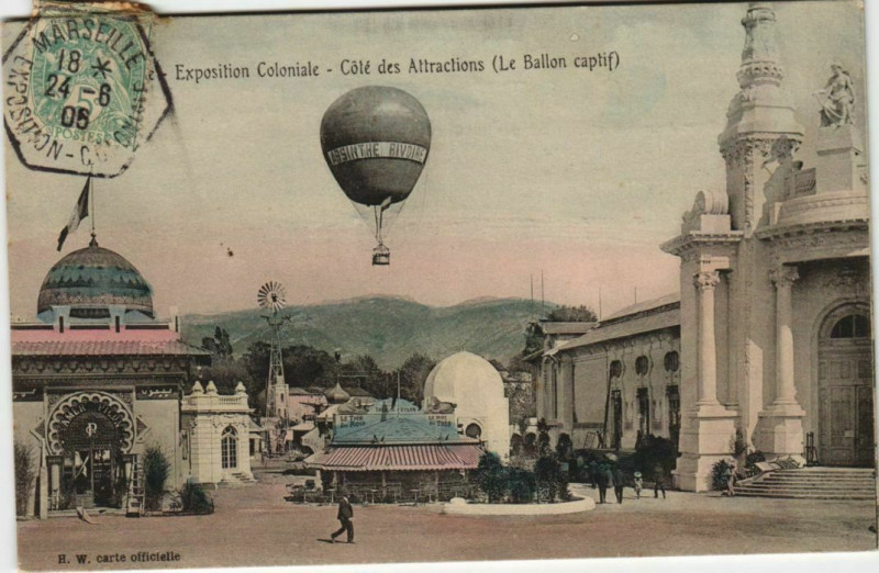 Carte postale ancienne Marseille Expo Cote des Attractions à Marseille