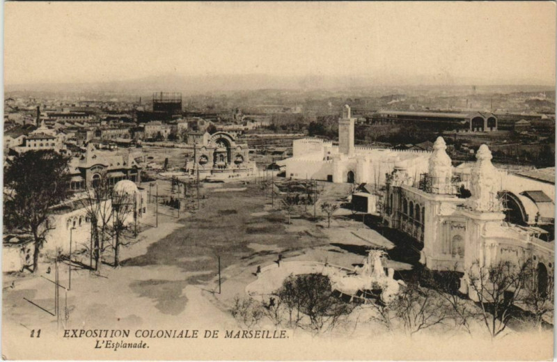 Carte postale ancienne Marseille Expo 11 L'Esplanade à Marseille
