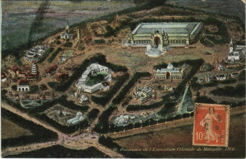 Carte postale ancienne Marseille Expo 1906 Panorama à Marseille