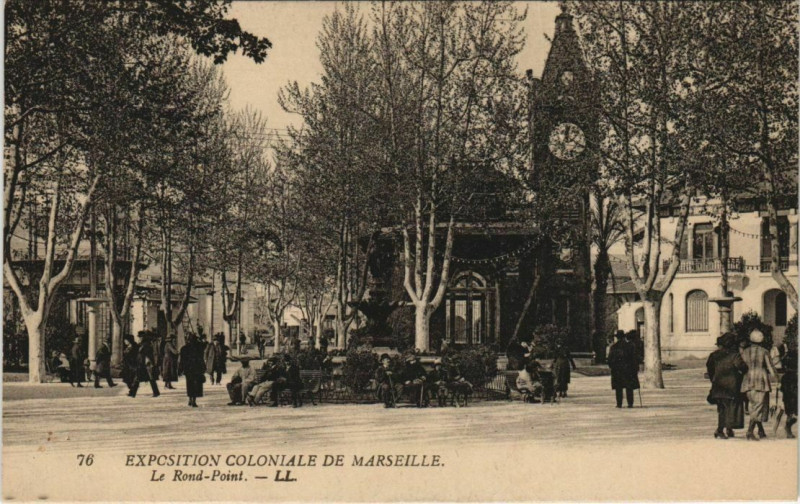 Carte postale ancienne Marseille Expo 76 Le Rond-Point à Marseille