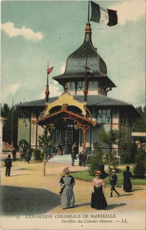 Carte postale ancienne Marseille Expo 59 Pavillon des Colonies Diverses à Marseille