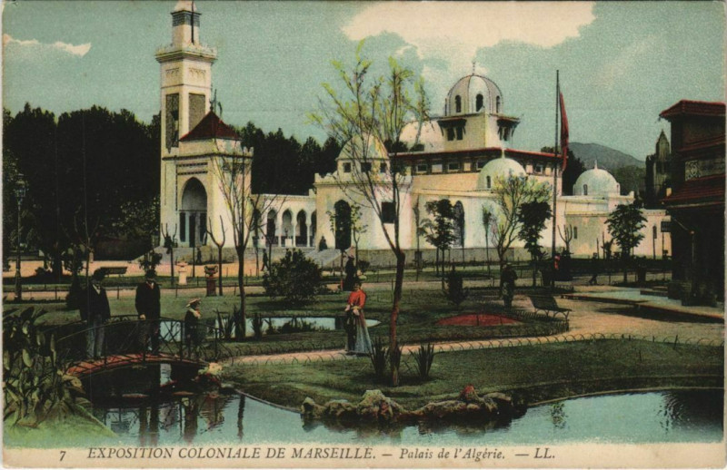 Carte postale ancienne Marseille Expo Palais de l'Algérie à Marseille