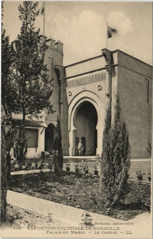 Carte postale ancienne Marseille Expo 116 Palais du Maroc à Marseille