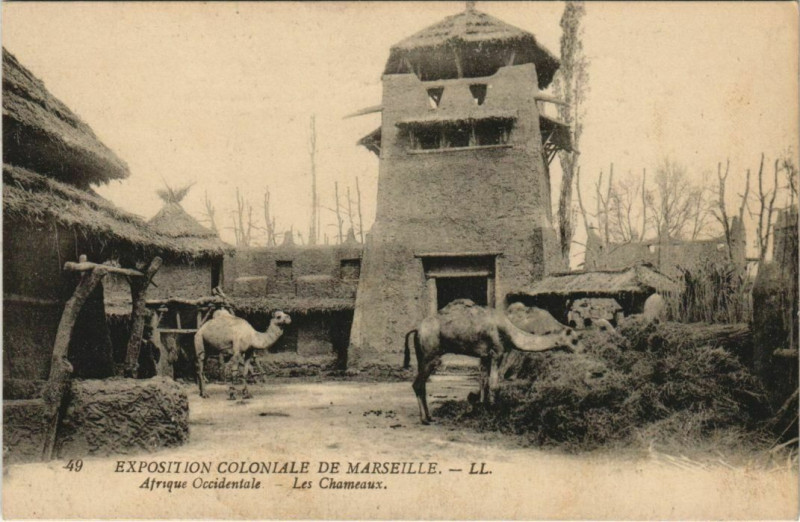 Carte postale ancienne Marseille Expo 49 Afrique occidentale à Marseille