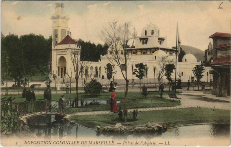 Carte postale ancienne Marseille Expo Palais de l'Algérie à Marseille