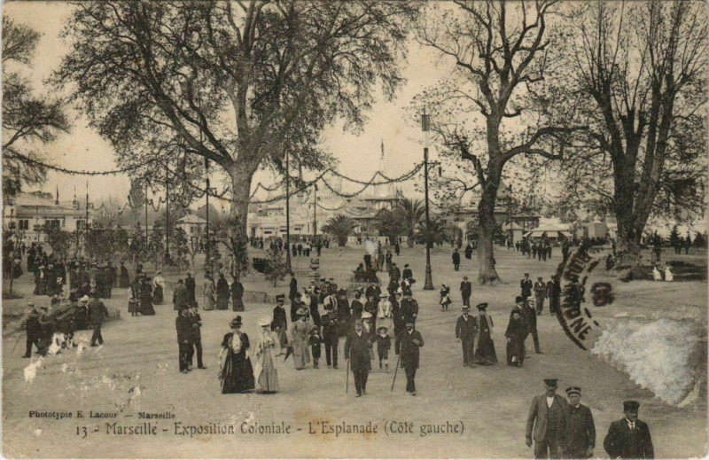 Carte postale ancienne Marseille Expo 13 L'Esplanade à Marseille