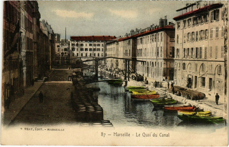 Carte postale ancienne Marseille - Le Quai du Canal à Marseille