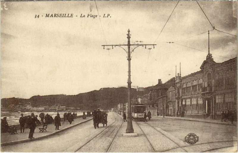 Carte postale ancienne Marseille - La Plage à Marseille