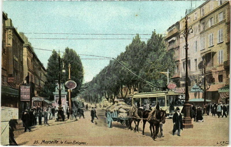 Carte postale ancienne Marseille - Le Cours Belzunce à Marseille