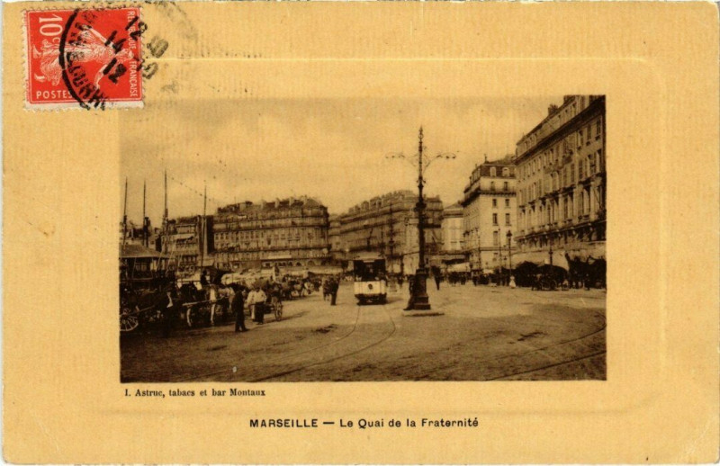 Carte postale ancienne Marseille - Le Quai de la Fraternite à Marseille