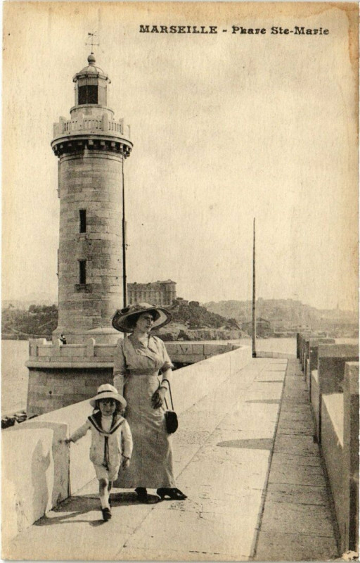 Carte postale ancienne Marseille - Phare Sainte-Marie à Marseille