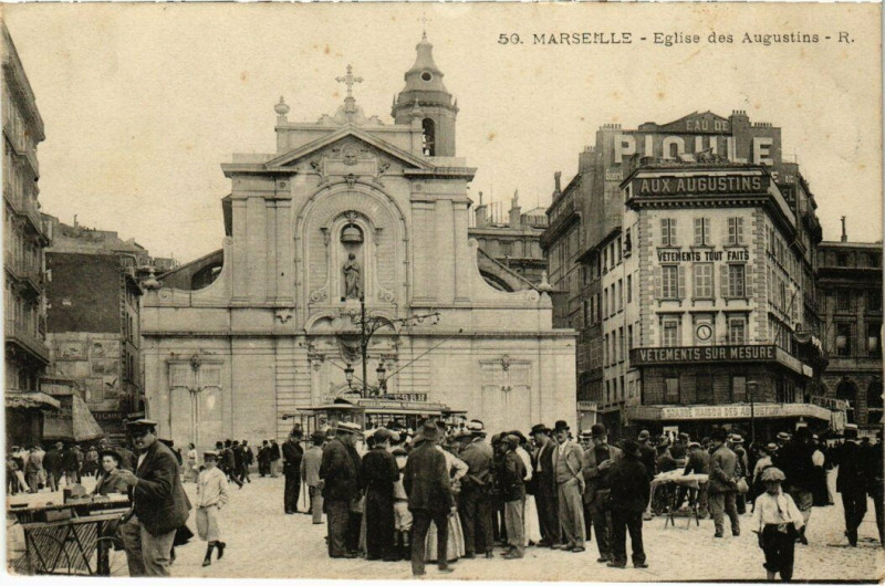 Carte postale ancienne Marseille - Eglise des Augustins à Marseille