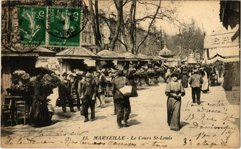 Carte postale ancienne Marseille - Le Cours Saint-Louis à Marseille