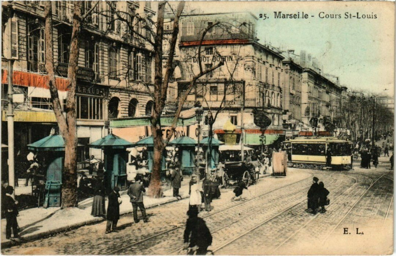 Carte postale ancienne Marseille - Cours Saint-Louis à Marseille