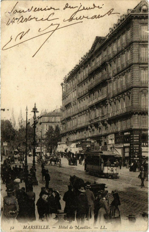 Carte postale ancienne Marseille - Hotel de Noailles à Marseille