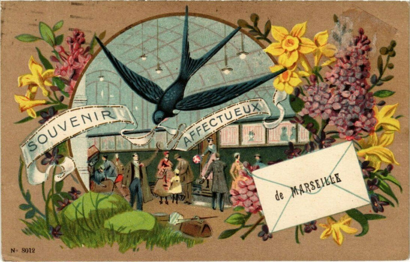 Carte postale ancienne Marseille - Souvenir Affectueux de Marseille à Marseille
