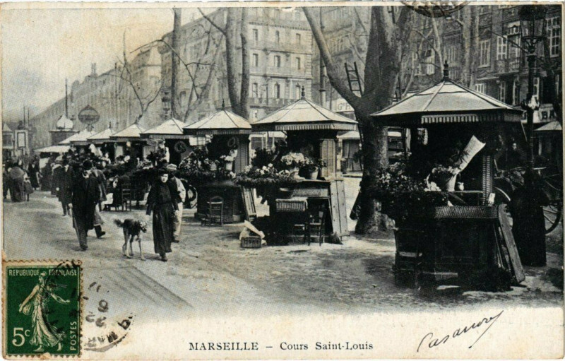 Carte postale ancienne Marseille - Cours Saint-Louis à Marseille