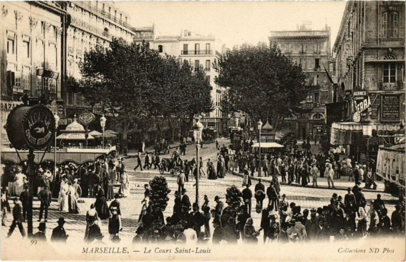 Carte postale ancienne Marseille - Le Cours Saint-Louis à Marseille