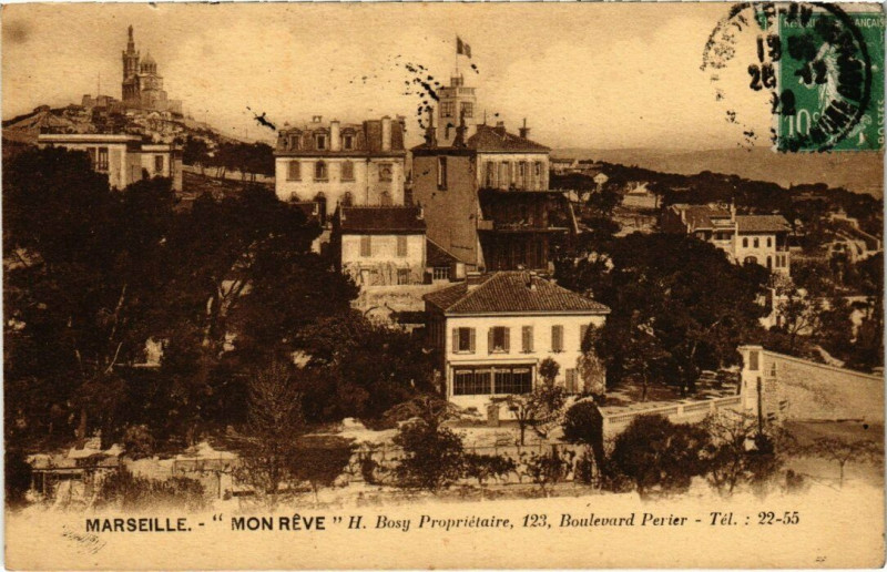 Carte postale ancienne Marseille - Mon Reve H. Bosy Proprietaire, 123, Boulevard Perier à Marseille