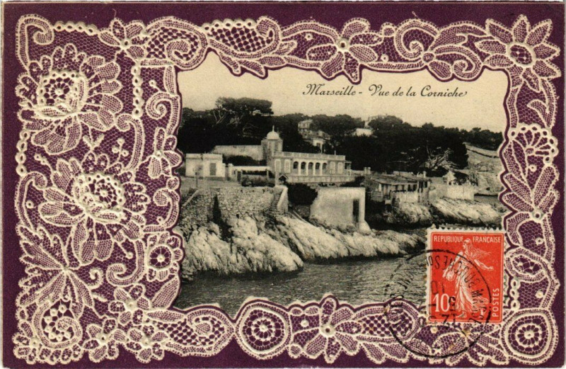 Carte postale ancienne Marseille - Vue de la Corniche à Marseille