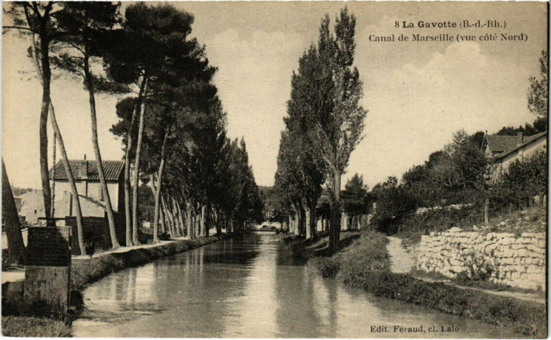 Carte postale ancienne Marseille La Gavotte Canal de Marseille (vue coté Nord) à Marseille