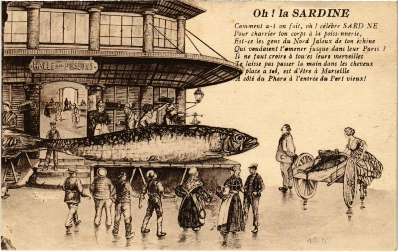 Carte postale ancienne Marseille - Oh! la Sardine à Marseille