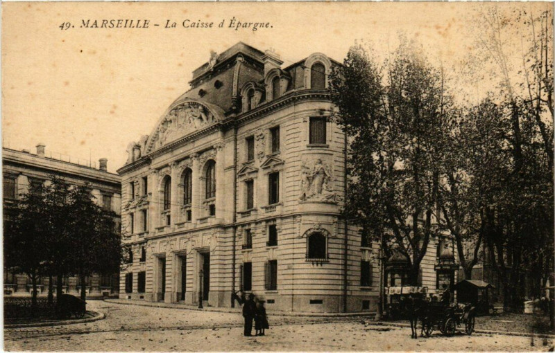 Carte postale ancienne Marseille - La Caisse d'Epargne à Marseille