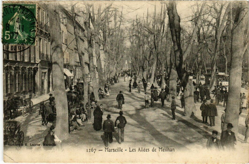 Carte postale ancienne Marseille - Les Allees de Meilhan à Marseille