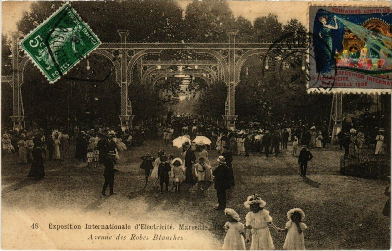 Carte postale ancienne Marseille - Expo Internationale d'Electricite Avenue des à Marseille