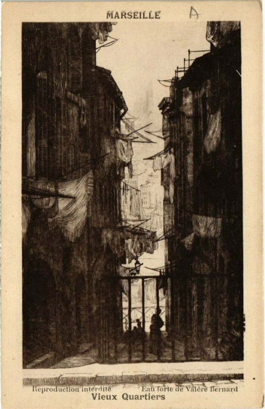 Carte postale ancienne Marseille - Vieux Quartiers à Marseille