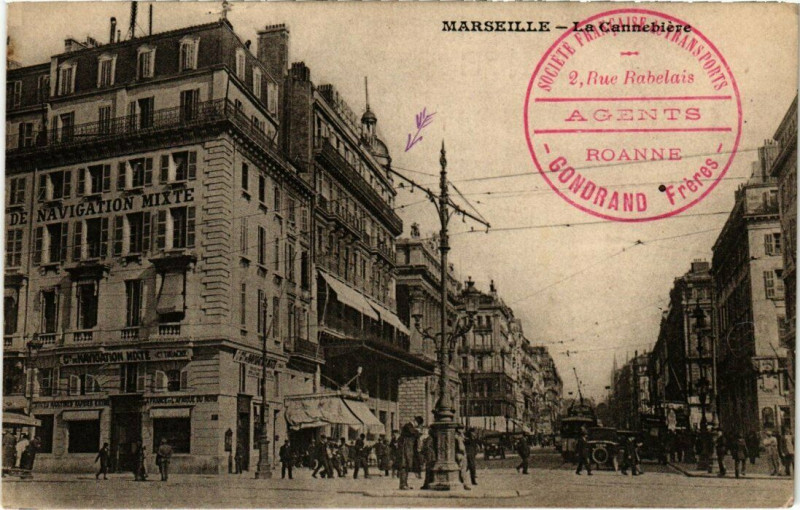 Carte postale ancienne Marseille - La Cannebiere à Marseille