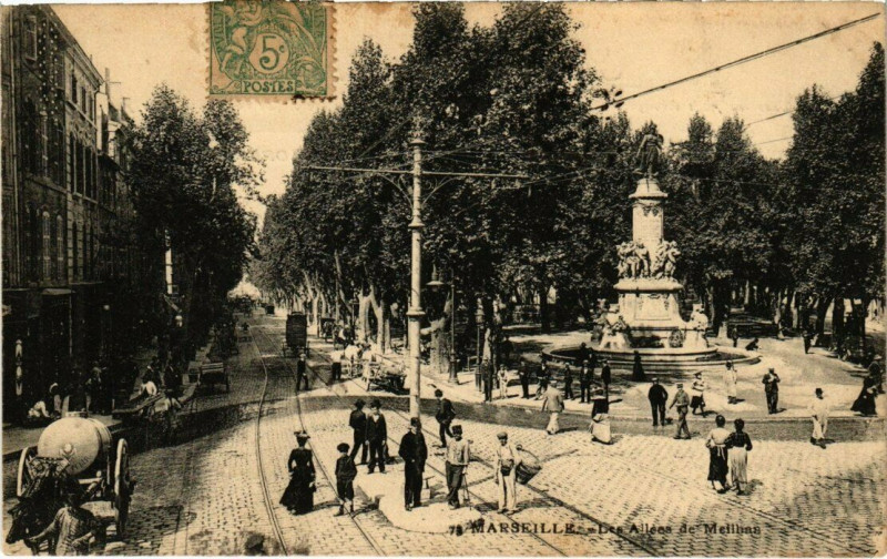 Carte postale ancienne Marseille - Les Allees de Meilhan à Marseille
