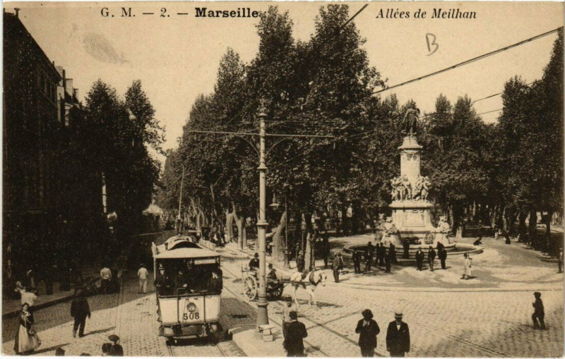 Carte postale ancienne Marseille - Allees de Meilhan à Marseille