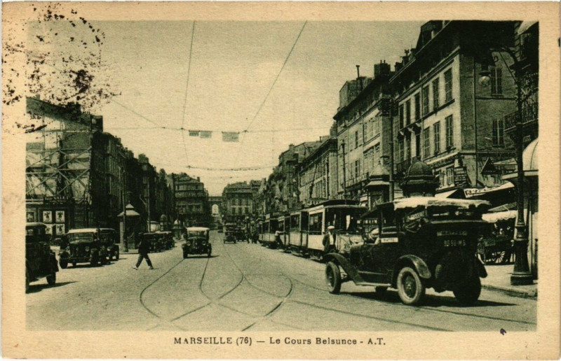 Carte postale ancienne Marseille - Le Cours Belsunce à Marseille