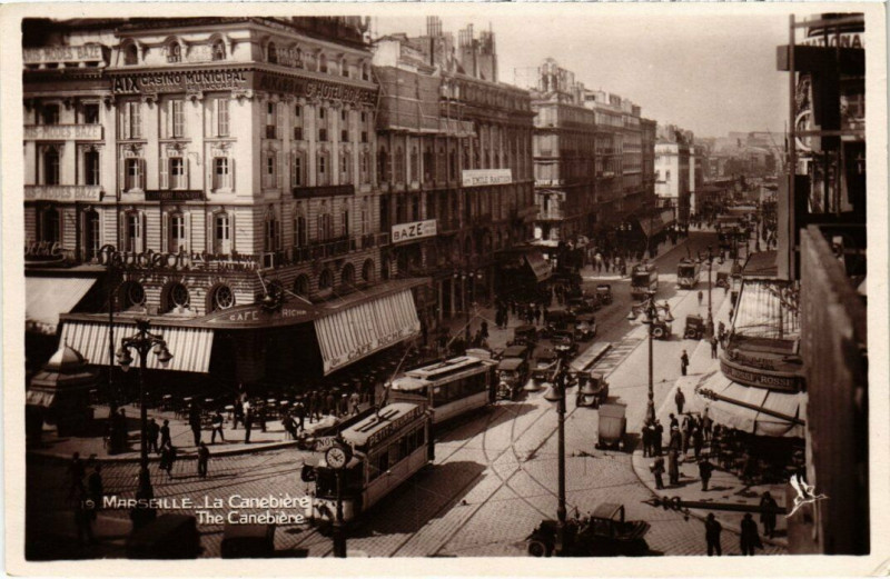 Carte postale ancienne Marseille La Cannebiere à Marseille
