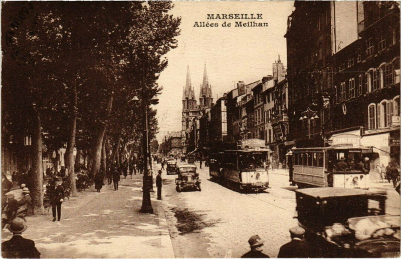 Carte postale ancienne Marseille Allees de Meilhan à Marseille