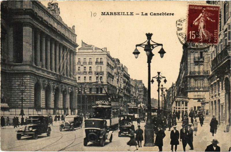Carte postale ancienne Marseille La Canebiere à Marseille