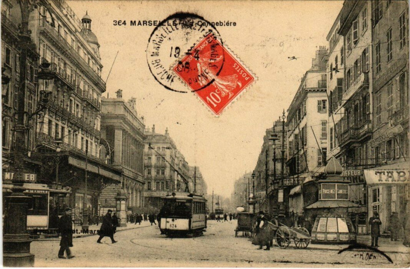 Carte postale ancienne Marseille La Canebiere à Marseille