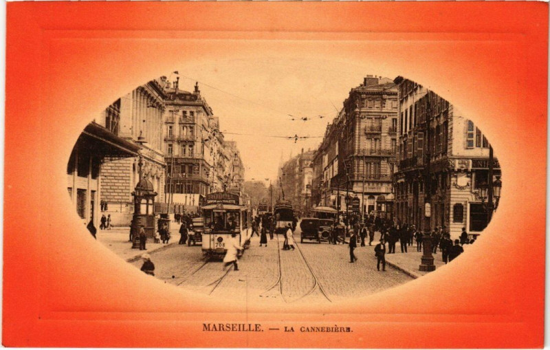 Carte postale ancienne Marseille La Cannebiere à Marseille