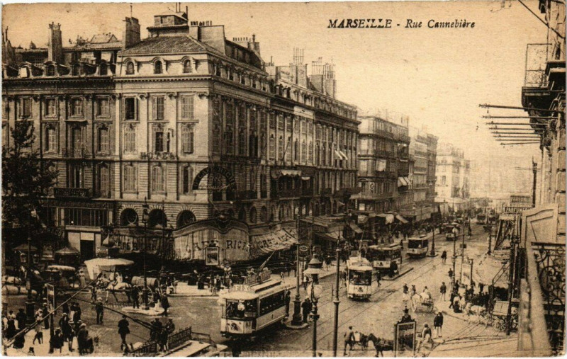 Carte postale ancienne Marseille Rue Cannebiere à Marseille