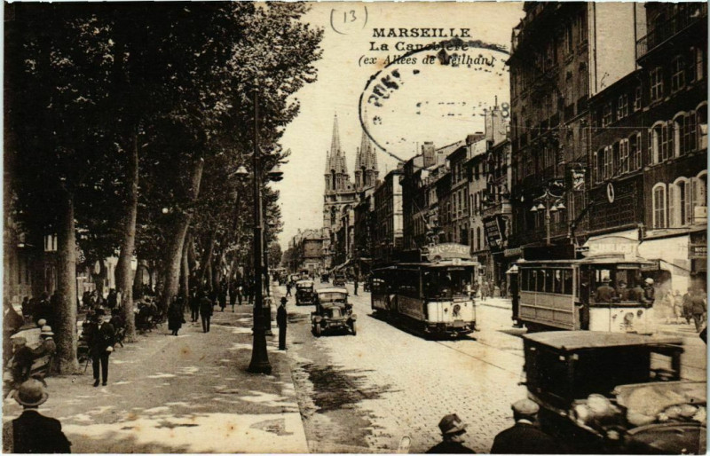 Carte postale ancienne Marseille La Canebiere à Marseille