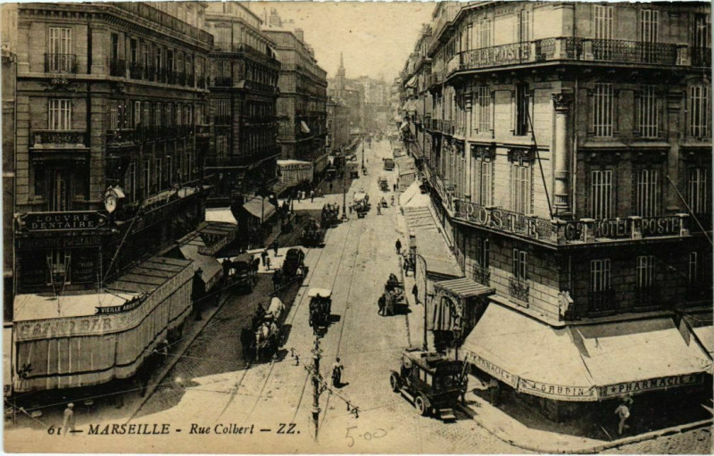 Carte postale ancienne Marseille Rue Colbert à Marseille