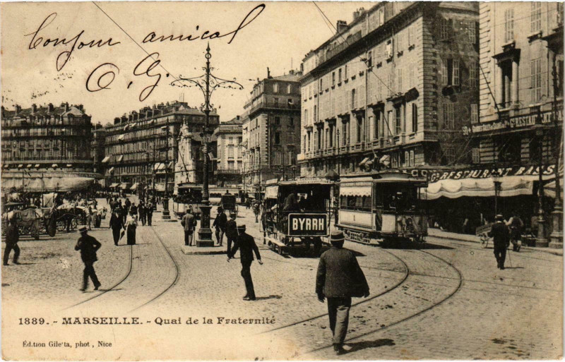 Carte postale ancienne Marseille - Quai de la Fraternite à Marseille