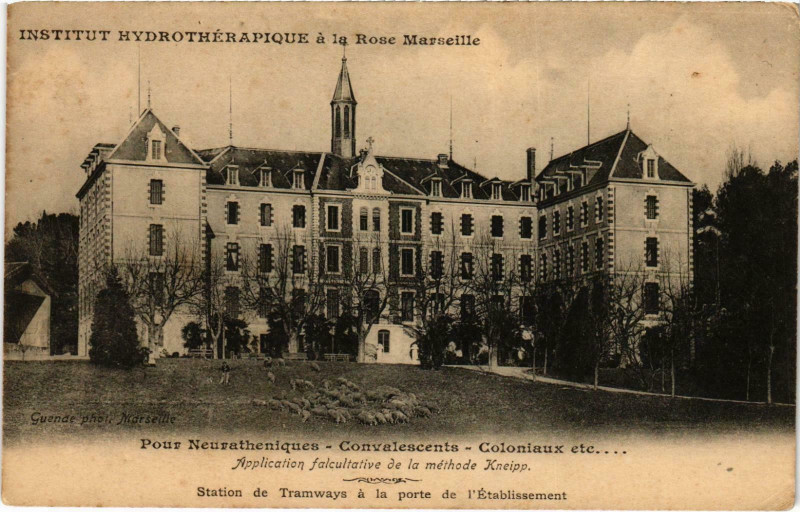 Carte postale ancienne Marseille - Institut Hydrotherapique a la Rose Marseille à Marseille