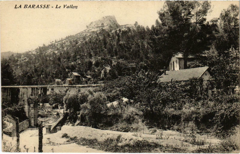 Carte postale ancienne Marseille - La Barasse Le Vallon à Marseille