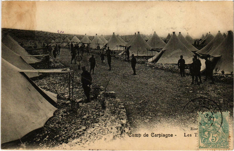 Carte postale ancienne Marseille - Camp de Carpiagne Les à Marseille