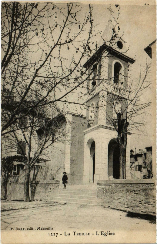 Carte postale ancienne Marseille - La Treille L'Eglise à Marseille