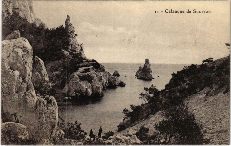 Carte postale ancienne Marseille - Calanque de Sugiton à Marseille