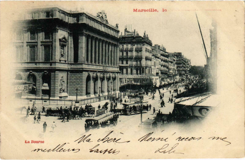 Carte postale ancienne Marseille - La Bourse à Marseille